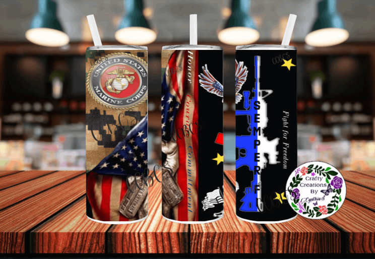 Back The Blue Tumbler- 20 Oz – Marine Corps Gift Shop