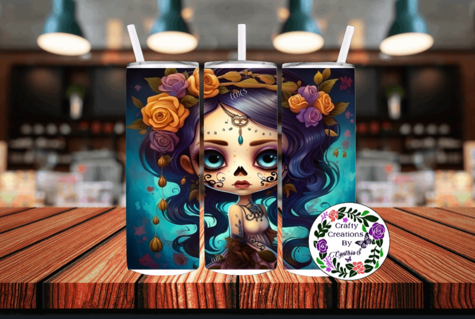 Day Of The Dead Catrina... Stainless Steel Tumbler