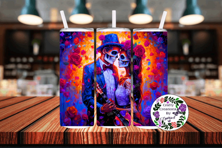 Day Of The Dead Couple... Stainless Steel Tumbler